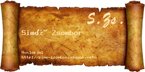 Simó Zsombor névjegykártya